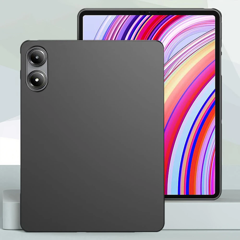 Premium Silicone Tablet Case - Flexible Soft TPU Black Back Cover