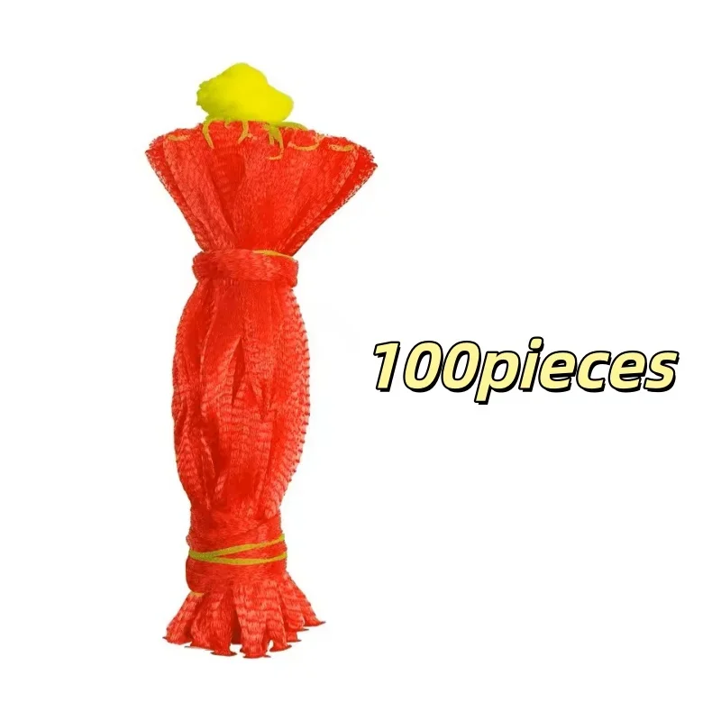 100 Stück robustes Garten-Netz aus Kunststoff, geeignet für Wassermelonen, Melonen, Vertikalbepflanzung und Hängematten mit Riemen.