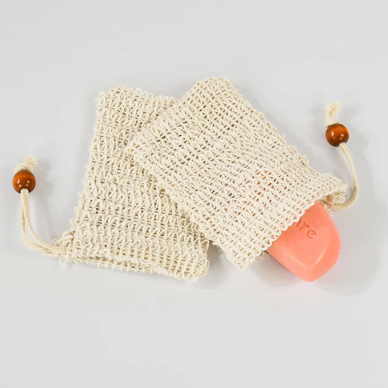 5/10pcs Natural Sisal Soap Bags Shower Bath Exfoliating Soap Saver Pouch Holder for Bath & Shower Use Soap Packaging Mesh Bags