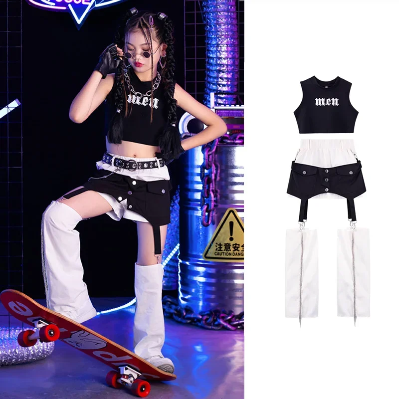 

Urban Dance Girl Clothes Jazz Dance Costumes K-pop Performance Outfits Kids Hip-hop Costumes Hiphop dance Suit Stage Rave Outfit