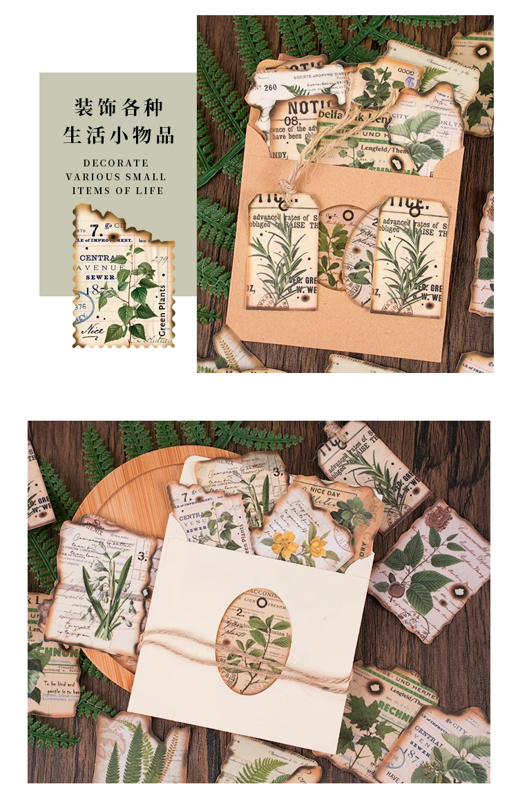 40 Blatt/Box Vintage Aufkleber DIY Scrap booking liefert Collage Junk Journal ing Material Handwerk Tagebuch Dekor Etikett Aufkleber – Detail 4