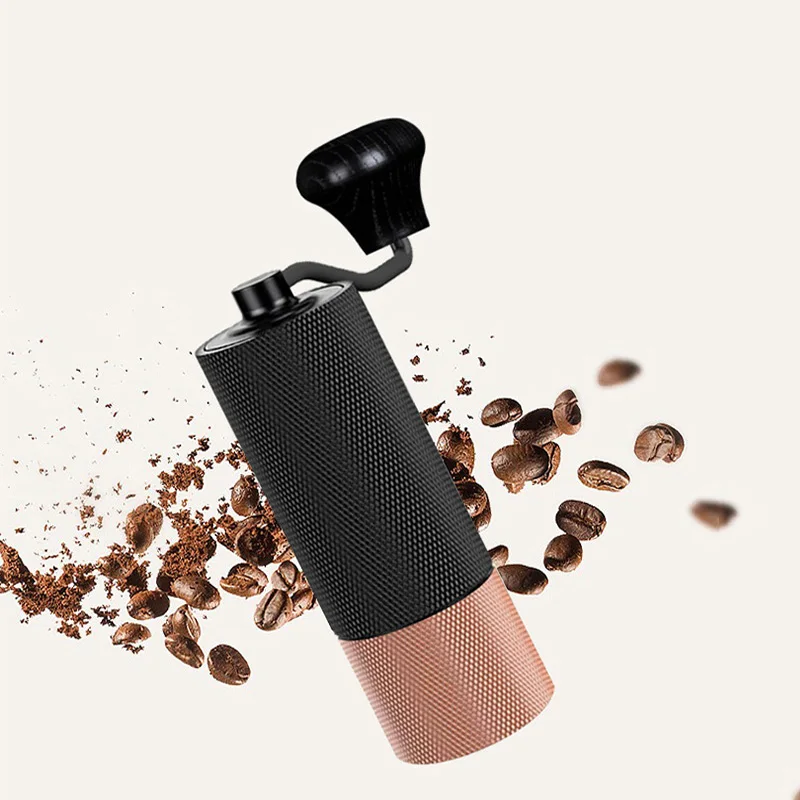 Portable Hand Crank Manual Coffee Grinder CNC Process All Metal Body Adjustable Crude Fine Steel Axis Beans Coffee Miller Tool