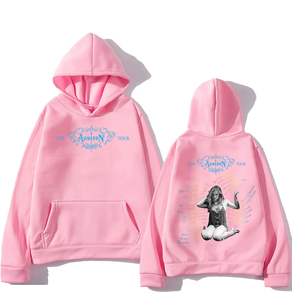 Addison Rae 2025 Tour Merch Hoodies Unisex Fashion Long Sleeve