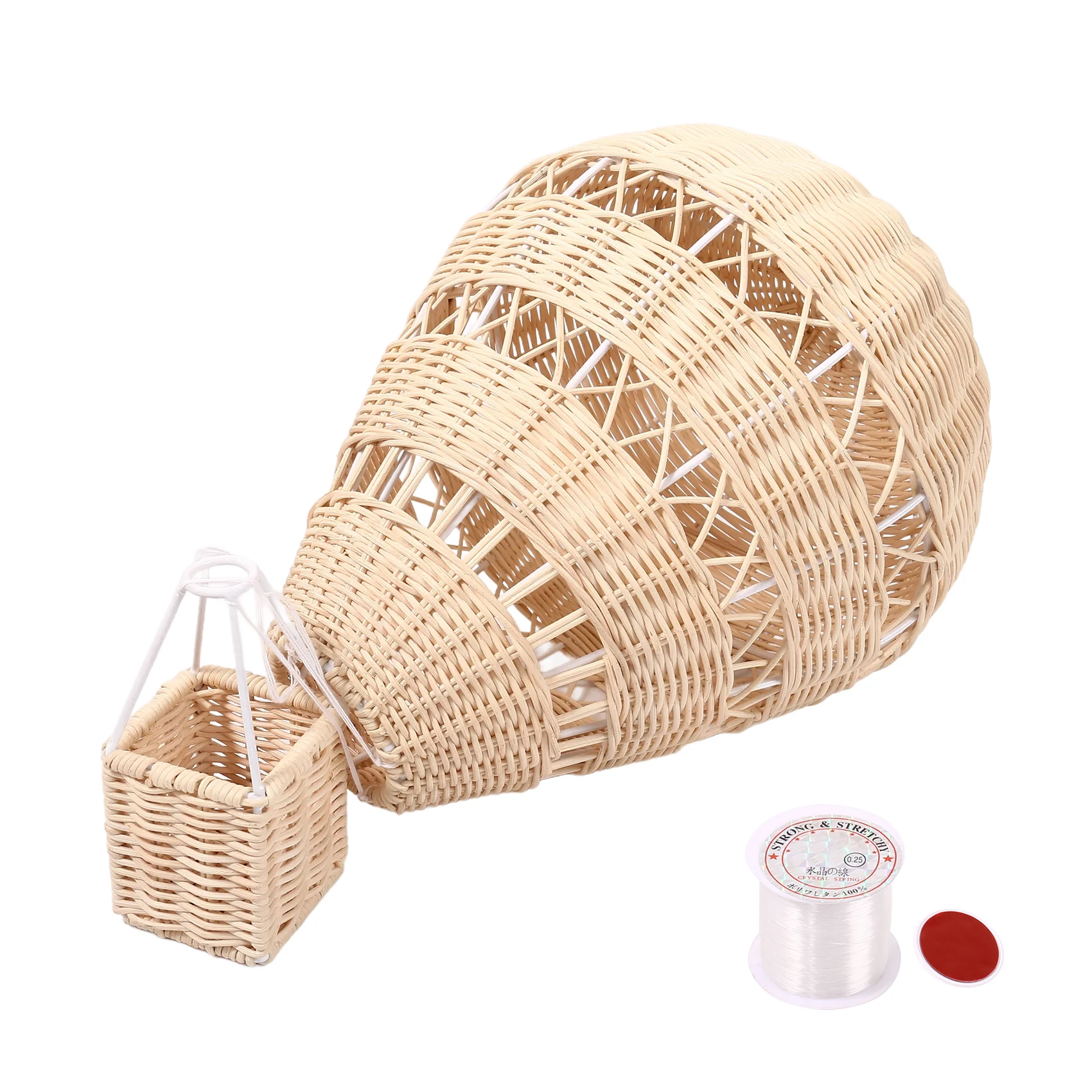 A73E-Hand-Woven Rattan Hot Air Balloon Children's Room Wall Decoration Bohemian Nursery Decoration Photo Props