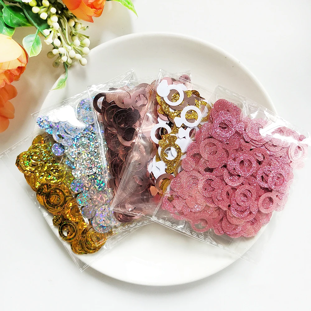 15G Mr&Mrs Wedding Confetti Gold Pink Glitter Diamond I Do Married Confetti Wedding Table Scatters Decoration Wedding Supplies