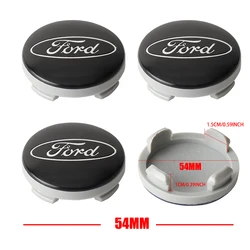 4Pcs 54mm Premium Car Wheel Center Hub Caps Covers Hubcap Accessories - Ford (4pcs black)