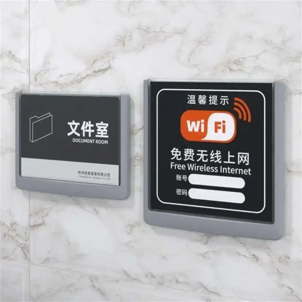 149*64mm Office Business Door Sign Holder Plastic Wall Mount Name Plate Holder, Flat Sign Holder Reusable