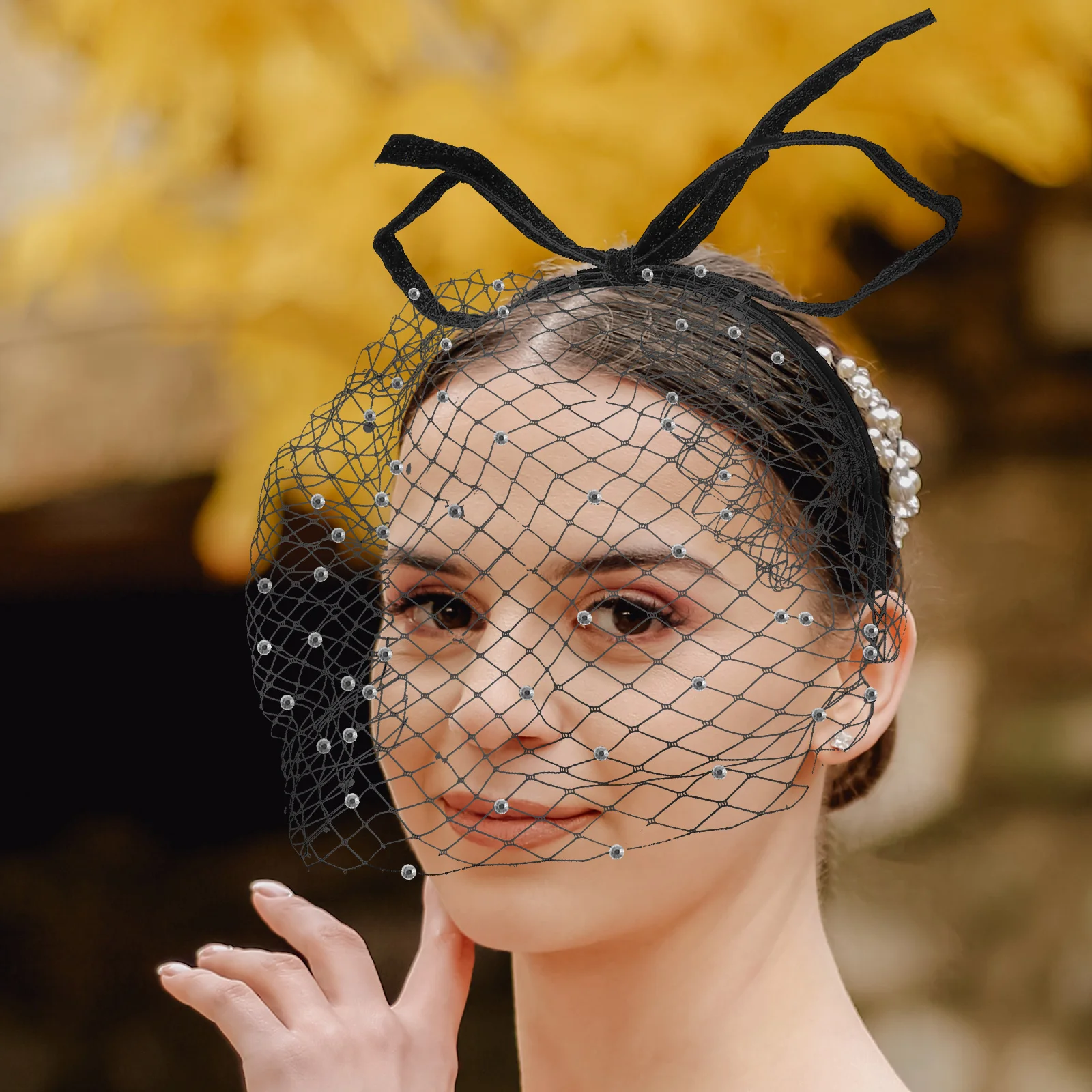 

Обруч для волос Flapper Вуалетка сетка обруч для волос Вуалетка для волос