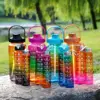 Gradient Plastic 3-IN-1 Water Bottle Set with Measurement Scale Large Capacity Drink Bottle Outdoor Sports Camping 6