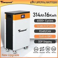 Tewaycell 51.2V 314Ah 16KWh Lifepo4 batterie 48V 15KWh Pack Powerwall intégré BMS ESS système de stockage solaire d'énergie domestique ue sans taxe 1