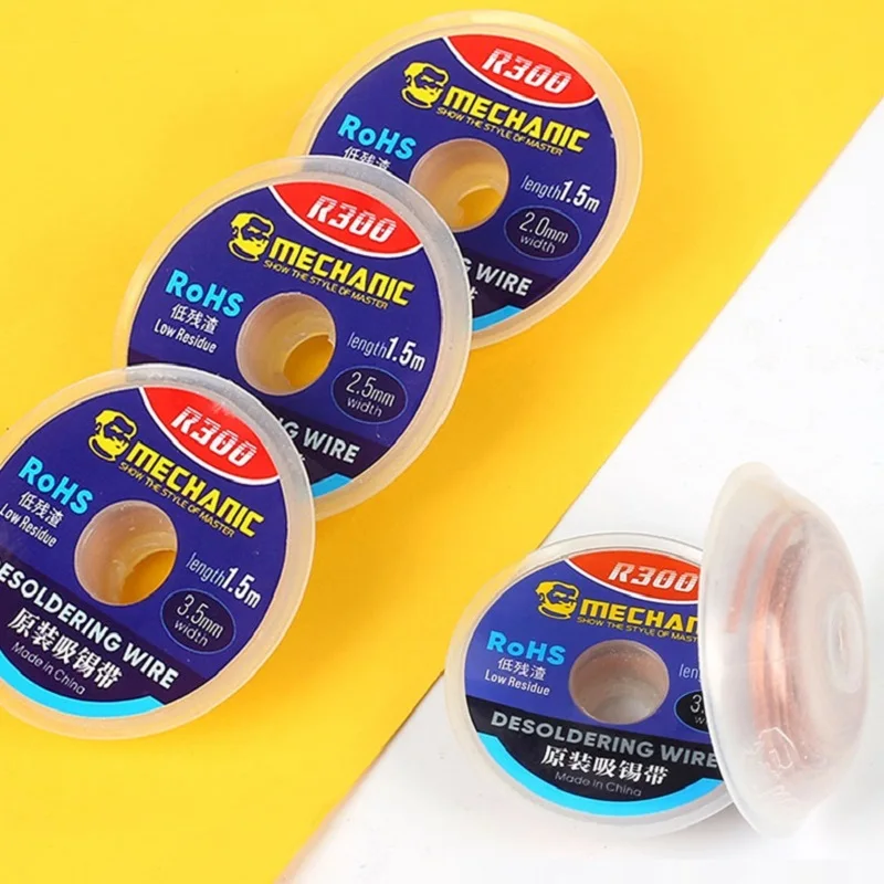 1.0/1.5/2.0/2.5/3.0/3.5/4.0mm Width 1.5m Length Desoldering Braid solder remover desoldering braid desoldering mesh braid welding wires Welding Remover Copper Solder Wick Wire Cord PCB
