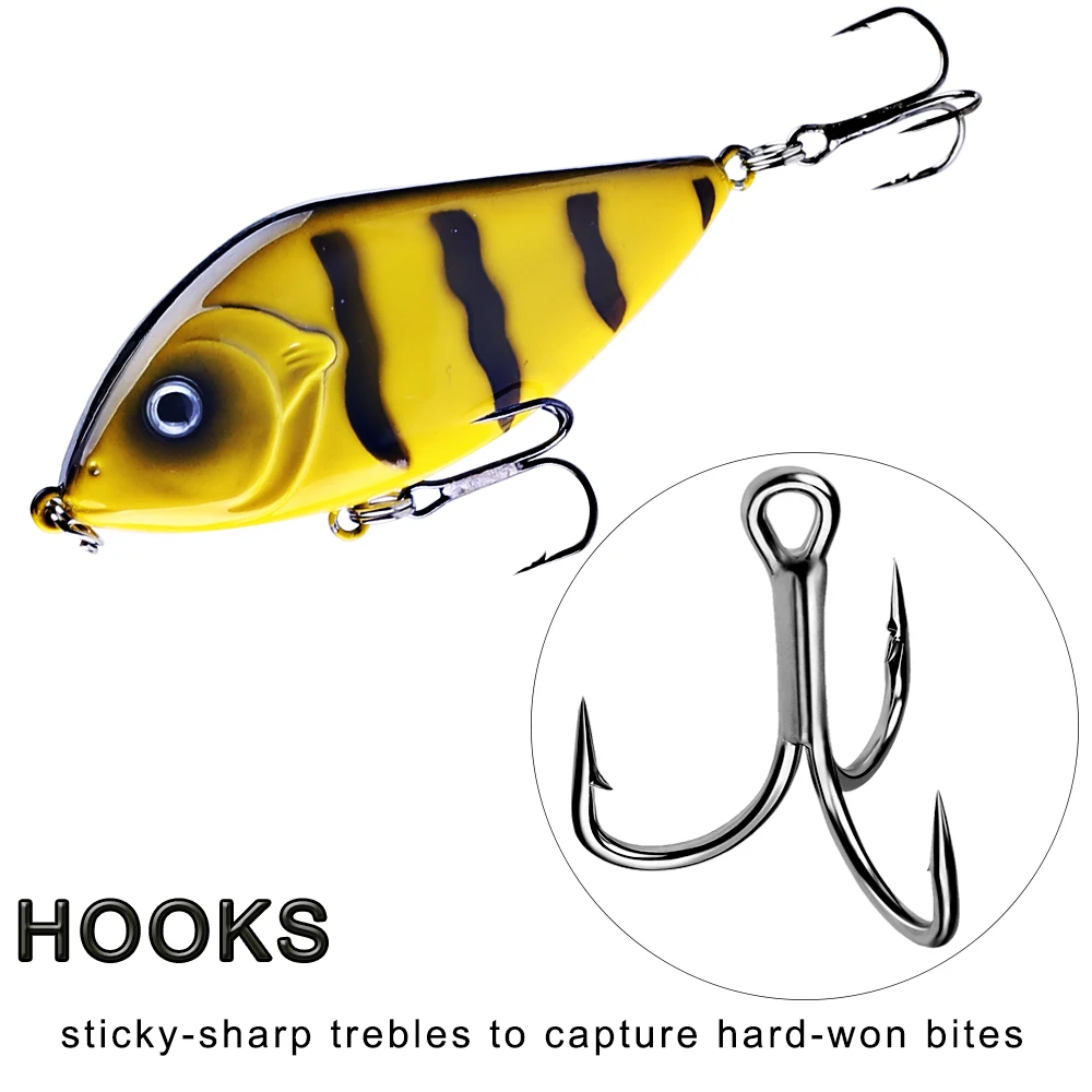 Magnisher Small Size Slider Jerkbait 7cm 14.5g Slow Sinking Rattle Lure Fishing Jerk Hard Bait Pike Lures Wobbler Jerkbait Musky 3