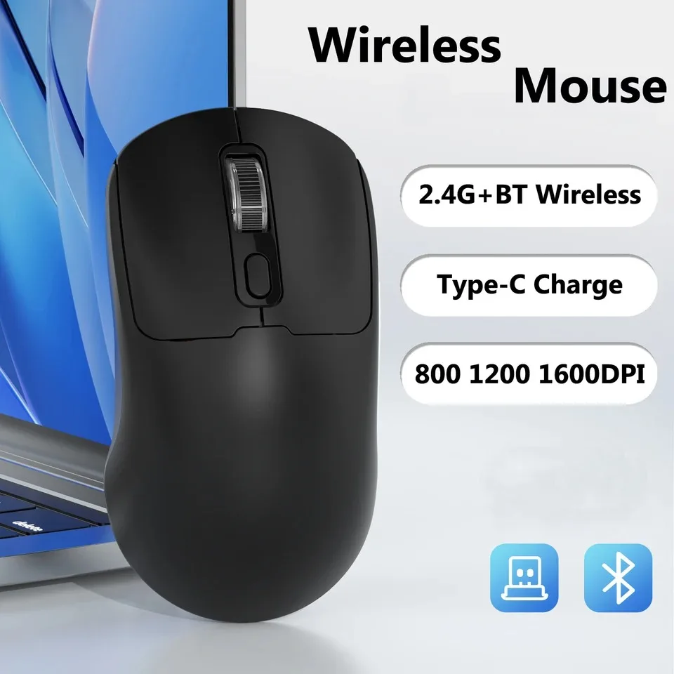 Bluetooth 5.4 Maus 2,4G Drahtlose Maus Dual Modus Slient Maus Wiederaufladbare Gaming Maus Mäuse für PC Computer Laptop macbook