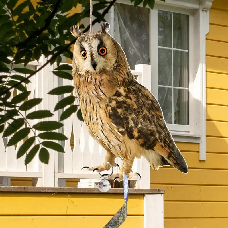 Expel Birds Pendant Owl Scarecrow Pendant Garden Protector Waterproof With Bell Fake Bird Scarecrow bird repeller pinwheels,windmill bird repellent