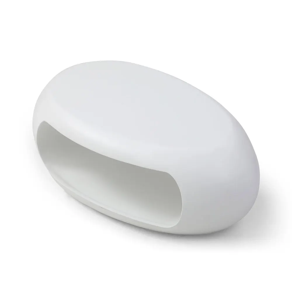 39.37'' Oval Fiberglass Coffee Table for Living Room in White 3