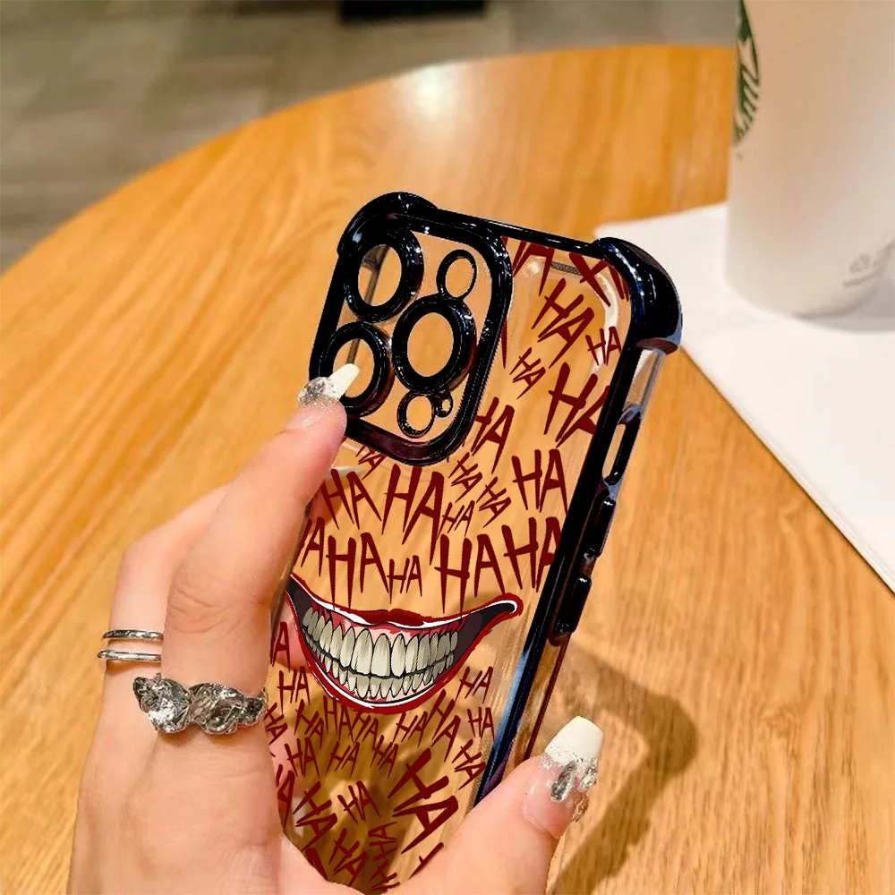 Cool Crazy j-jokers Plating Phone Case For iPhone 17 16e 16 15 14 13 12 11 Pro Max XR XSMax 7 8 Mini Air Plus Anti-Fall Airabag
