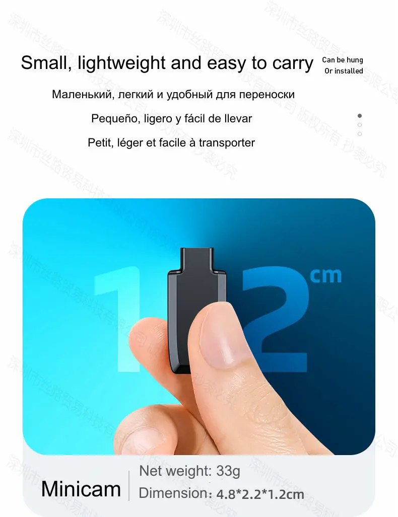 Description Picture 3 of itemA8 Digital Voice Audio Video Recorder Minicam Portable Camcorder Support 128GB Miniature Mini Pendant Camera
