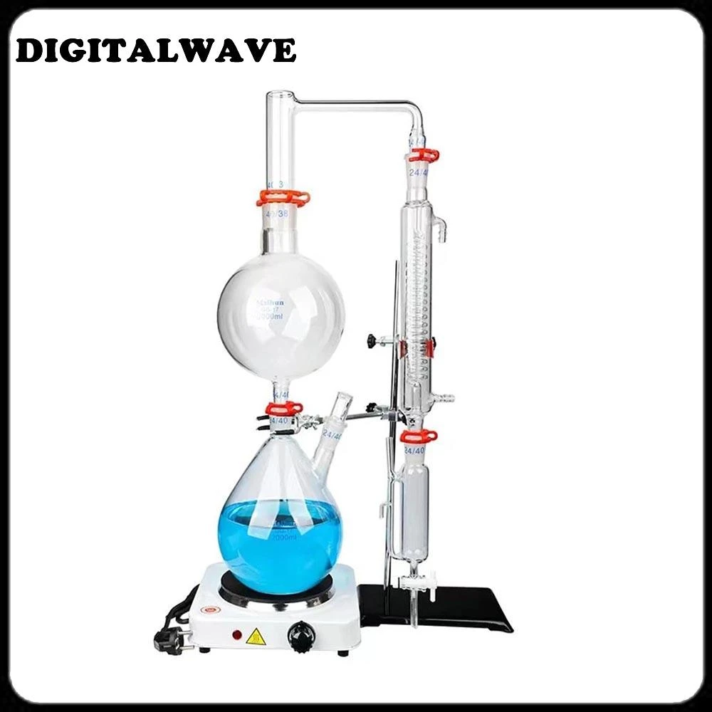 New 2000ml Lab Essential Oil Steam Distillation Apparatus Glassware