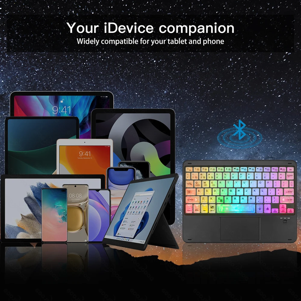 Goojodoq RGB Bluetooth Keyboard with Touchpad
