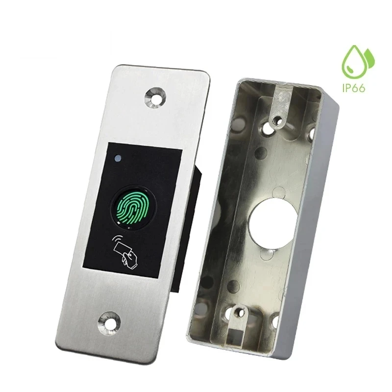 9-18V RFID Reader Keyless Door Opener Metal Access Control Scanner 800 Users Mini IP66 Waterproof Embedded Fingerprint Reader