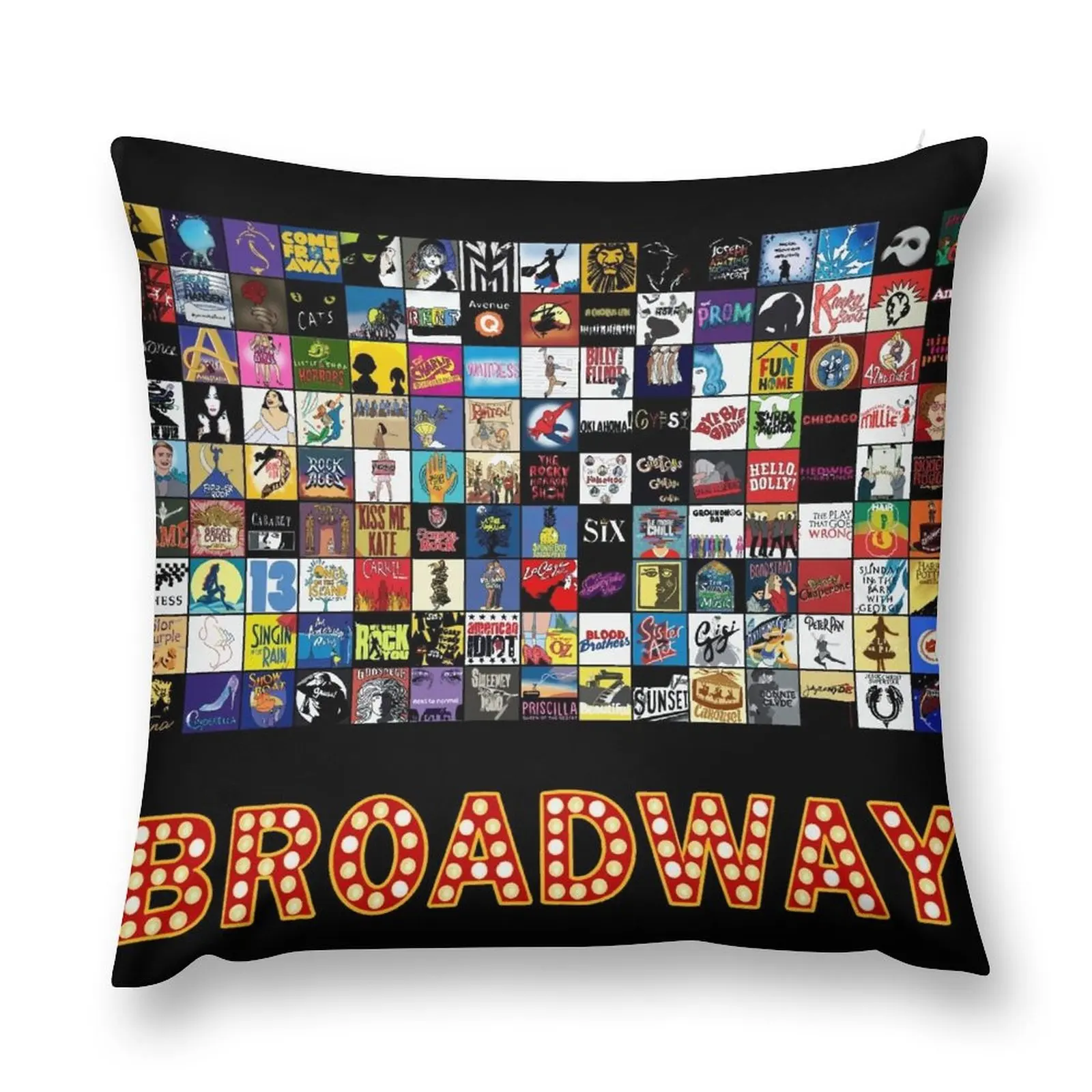 

Broadway Musical Theatre Logos - Hand Drawn Throw Pillow Sofa Covers For Living Room Sofa Cover Pillowcases Throw Pillow Covers