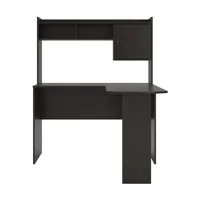 L-Shaped Desk with Hutch, Espresso 2