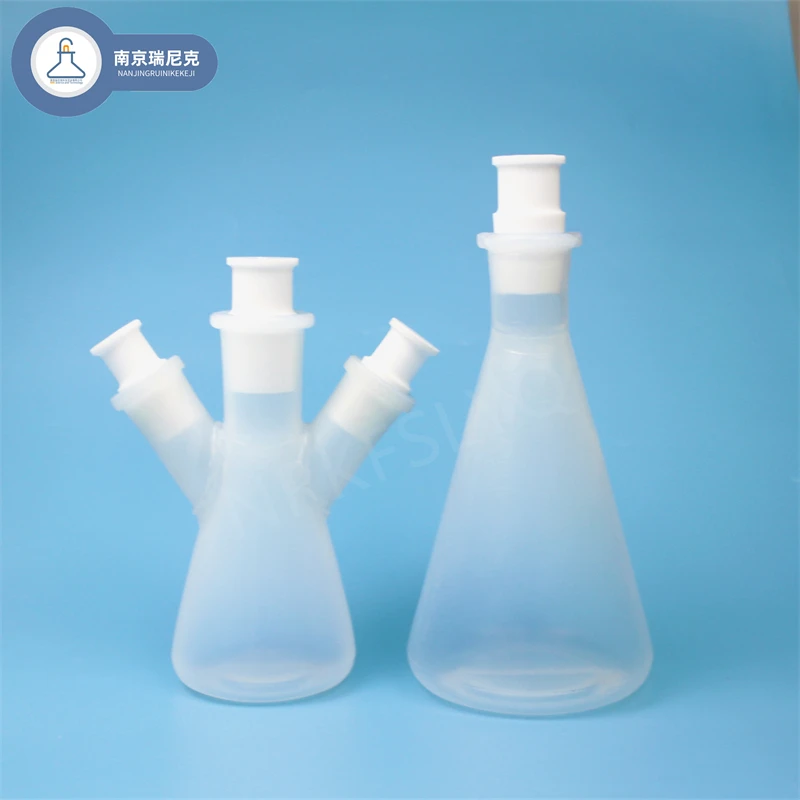 다중 목 PFA 삼각 플라스크, 산 및 알칼리 내성, 고온 내성 원뿔형 반응 플라스크, 250ml