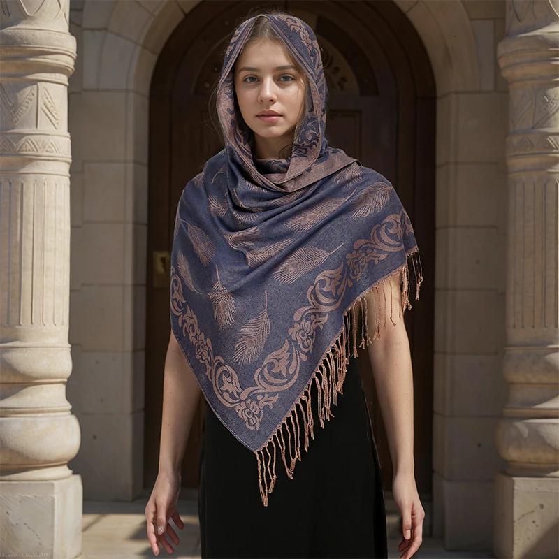 2024 Luxury Thick Cashmere Scarf Women Print New Wraps Pashmina Travel Poncho Warm Blanket Winter Bufanda Shawl Female Stoles 4