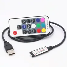 

DC 5V USB LED RGB Controller Mini 3Keys Dimmer 24Key 44key IR Remoter 17Keys RF Wireless Remoter Control for USB RGB LED Strip