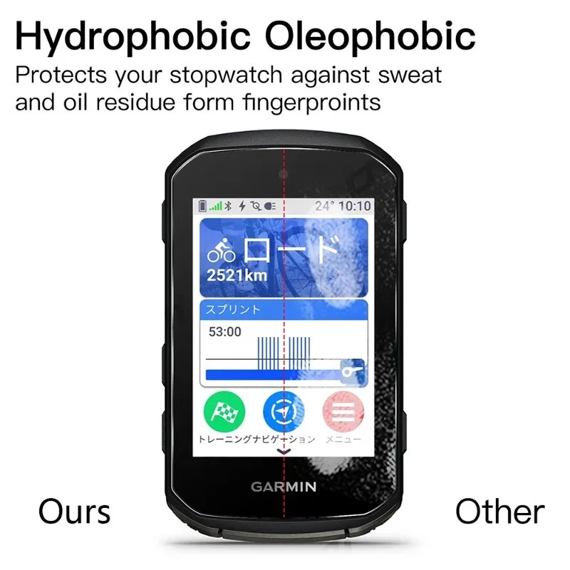 Premium Silicone Cover & Tempered Glass Screen Protector for GPS Bicycle Stopwatch