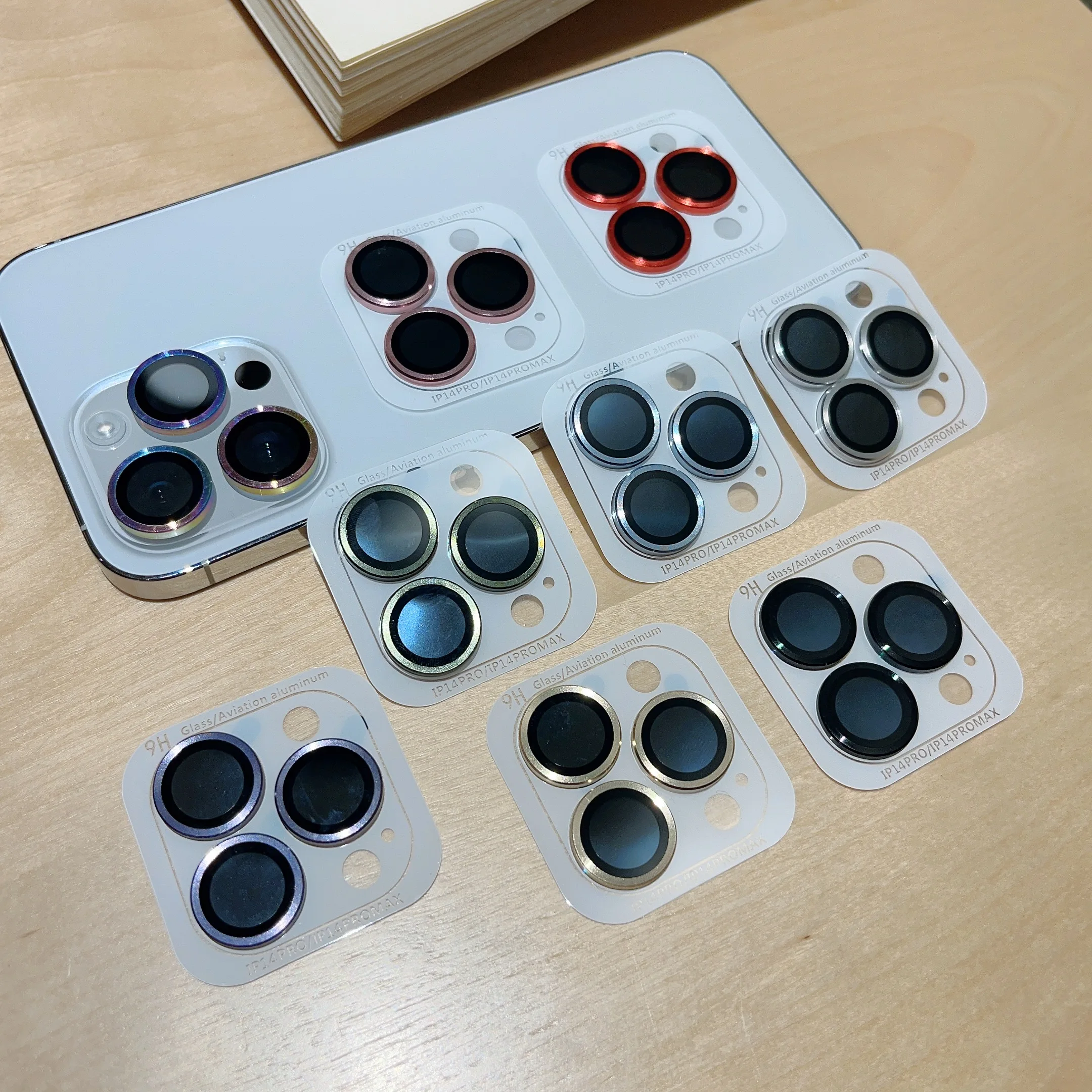 Premium Tempered Glass Camera Lens Protector with Metal Frame