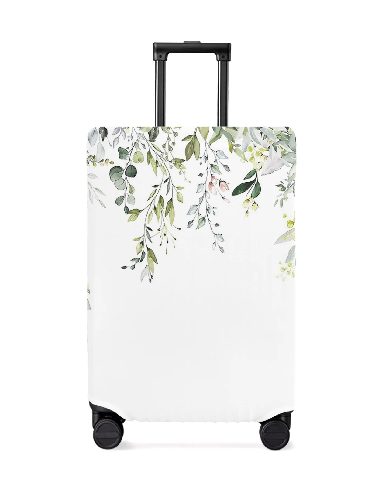 

Watercolor Green Leaves Luggage Cover Stretch Suitcase Protector Baggage Dust Case Cover for 18-32 Inch Travel Suitcase Case