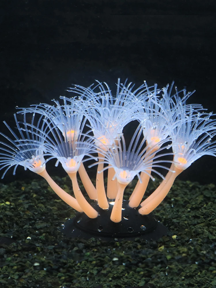 CiCixixi 2er Set Lebensechte Seetang-Korallen - Leuchtende Aquarium Deko Für Süß- & Salzwasser