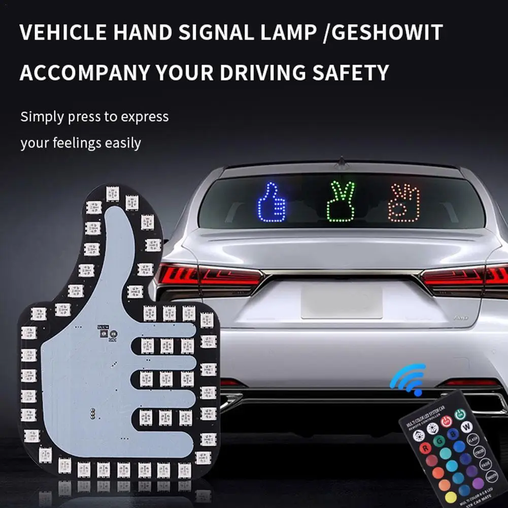 Led Gesture Light Car Finger Light Con Remote Road Rage Signs Finger Gesture Light Lampada A Mano Accessori Per Auto