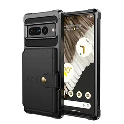 Leather Wallet Card Slot Magnetic Case - Protective Shockproof Stand Pocket with Car Mount-Friendly Design for Google Pixel 9Pro (Black)