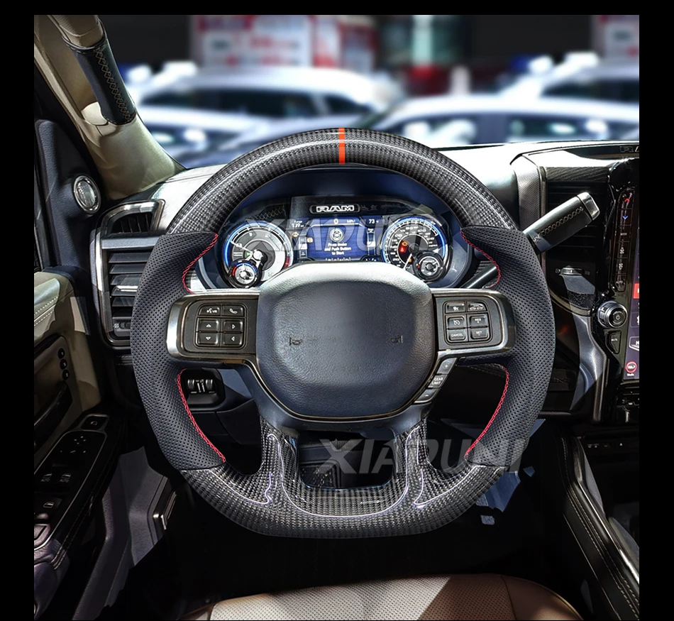 100% Carbon Fiber Steering Wheel For RAM 2018-2022 Customize Racing Wheel 40 - Racext 100% Carbon Fiber Steering Wheel For RAM 2018-2022 Customize Racing Wheel - - Racext 39