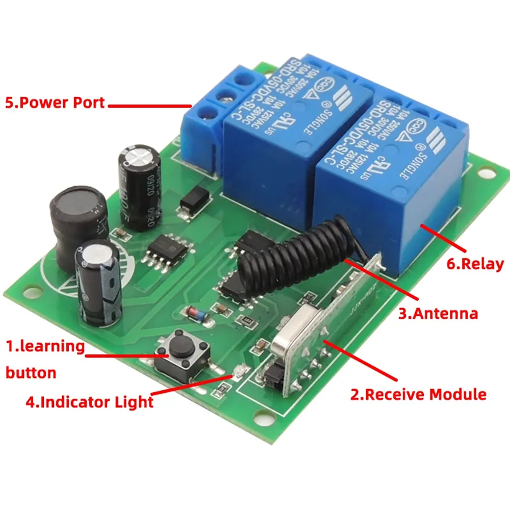 Garagem Portão Controlador De Luz, Receptor De
