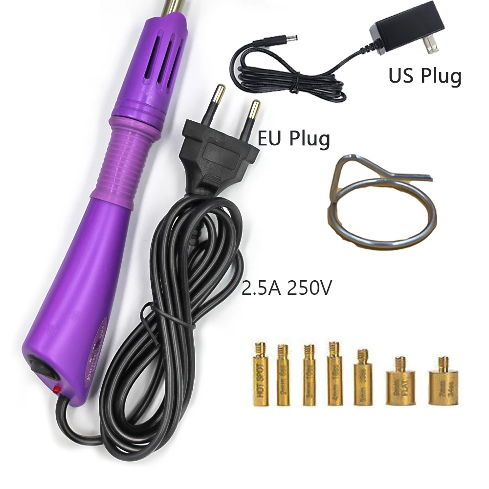 EU US Fast Heated Hotfix Rhinestone Applicator Iron-on Wand Heat-fix Tool Gun Mixed Size Hot Fix Rhinestones Glass Decoration