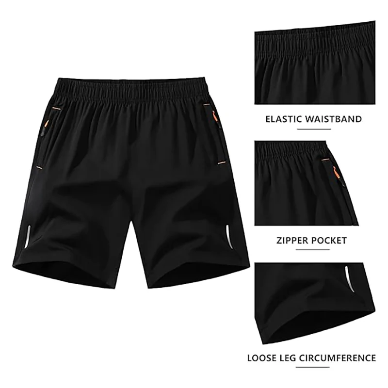 Heiß begehrte lässige Herren-Shorts, schnelltrocknend, Sommer-Fitness-Shorts, leicht, atmungsaktiv, elastischer Bund, Oversize-Boxershorts – Detail 9