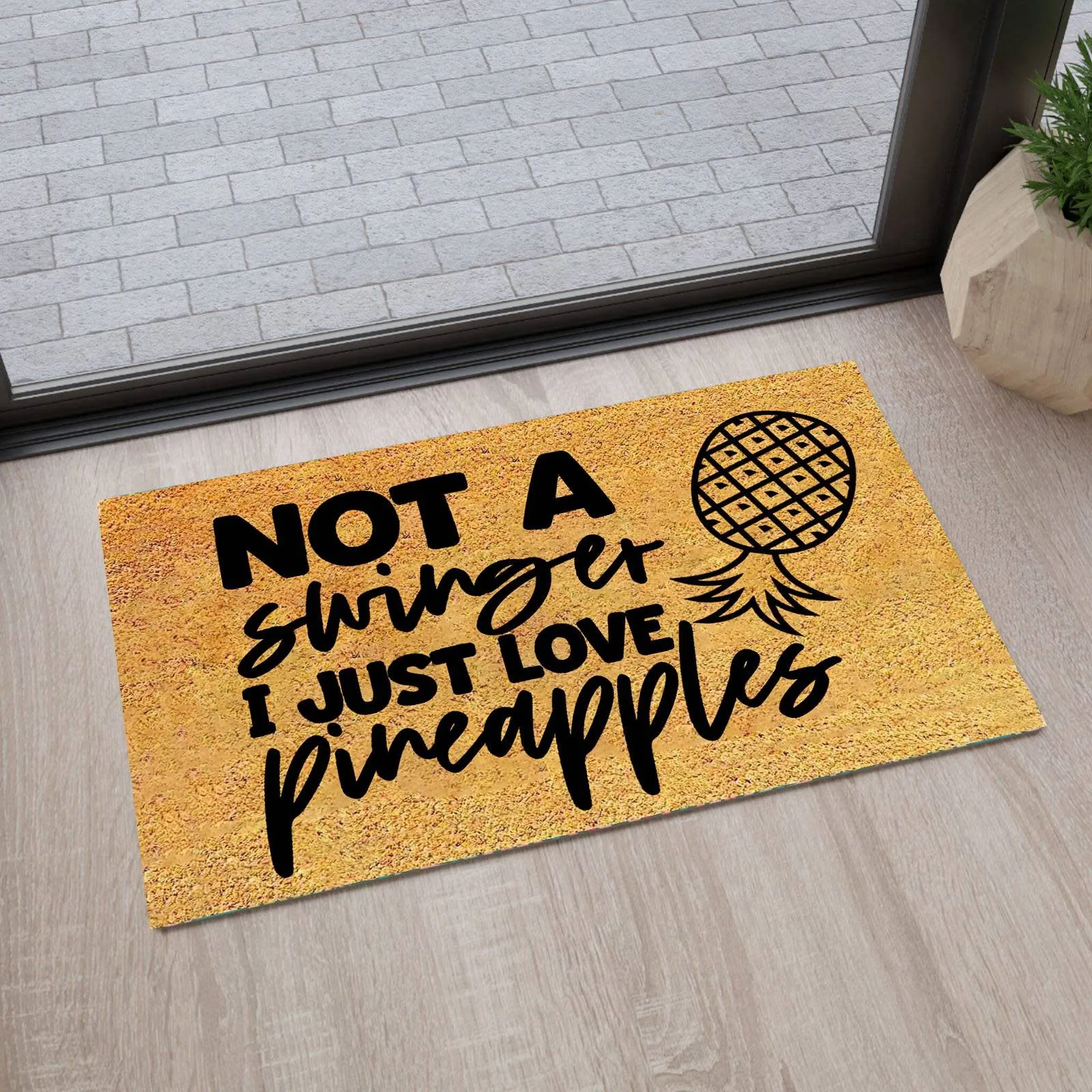 Funny Pineapple Letter Printed Door Mat Non Slip Doormat Welcome Mat For Home Decor Indoor Floor Bedroom Rug Bathroom Carpet