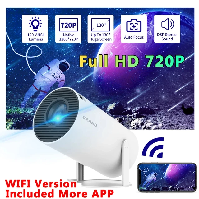 HY300 Mini Portable Projector Android 11 5G Wifi 4K Home Cinema Home  Theater