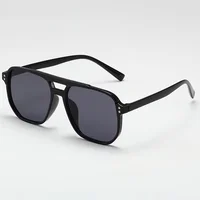 Vintage hommes femmes grandes lunettes de soleil hommes nuances carrées marque concepteur unisexe lunettes de soleil lentille noire mâle femme lunettes de soleil UV400 4
