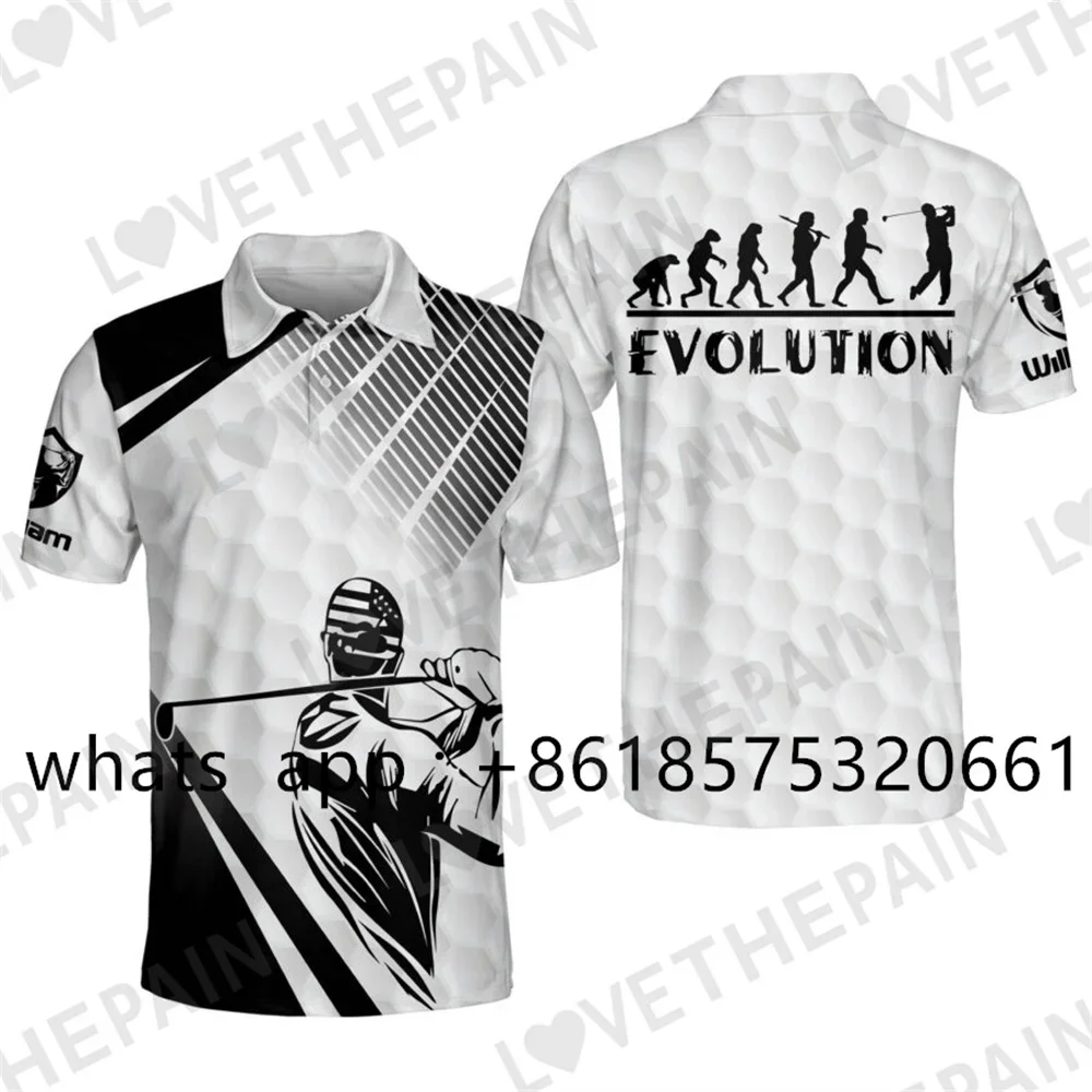 

Mannen Golf Shirt Polo Revers Fashion Korte Mouwen Sport Knoppen Shirts Casual T-shirt Snel Droog Ademend Afdrukken Kleding 2023