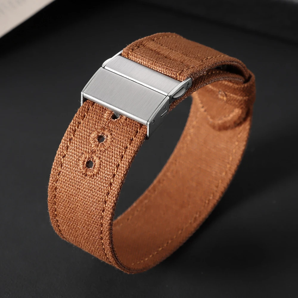 Sport Nylon Canvas Strap with Folding Buckle - One Piece Bracelet Design