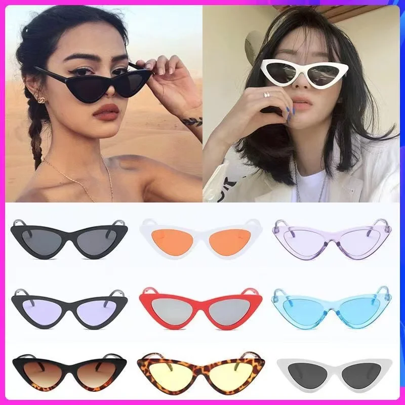 

2022 Sexy Cat Eye Sunglasses Women Mirror Black Small Triangle Sun Glasses Female Lens Shades Streetwear Eyewear Outdoor UV400