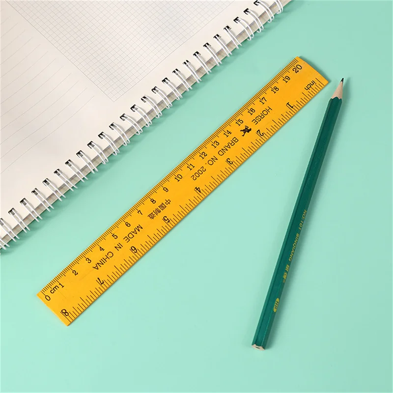 Wooden Straight Ruler 15/20/30cm Single Sided Double Scale Ruler Student Stationery Office Precision Measuring Tool