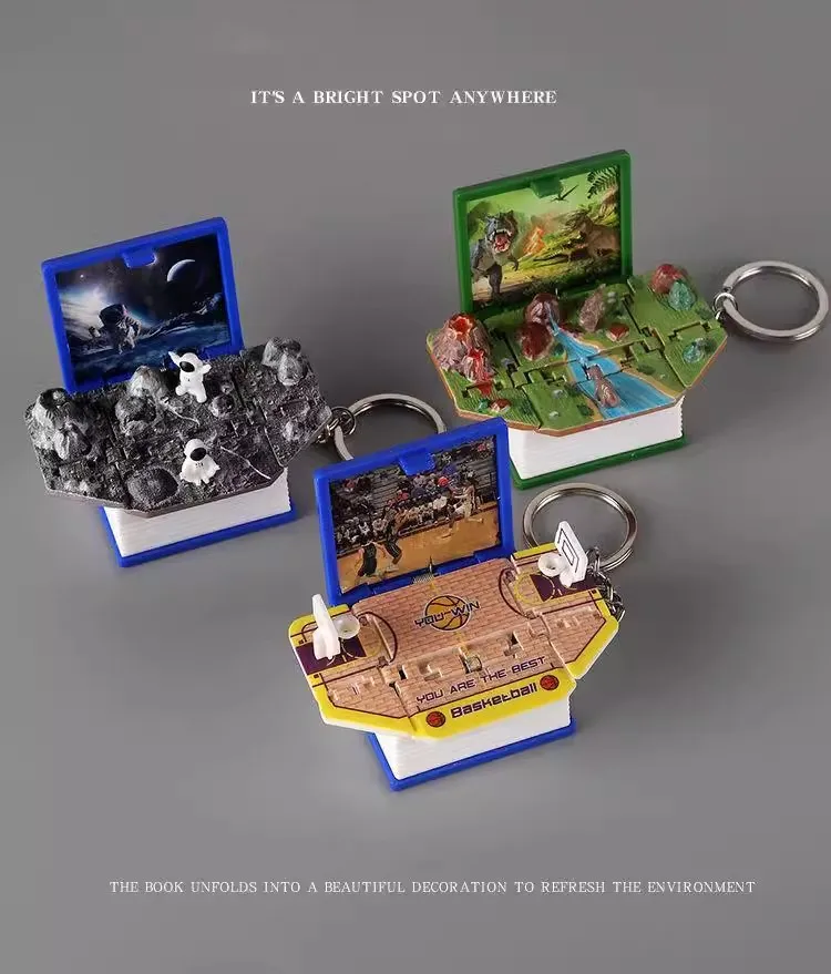 1 PCS 3D Folding Pop-Up Books Basketball Court Playing Ball Match