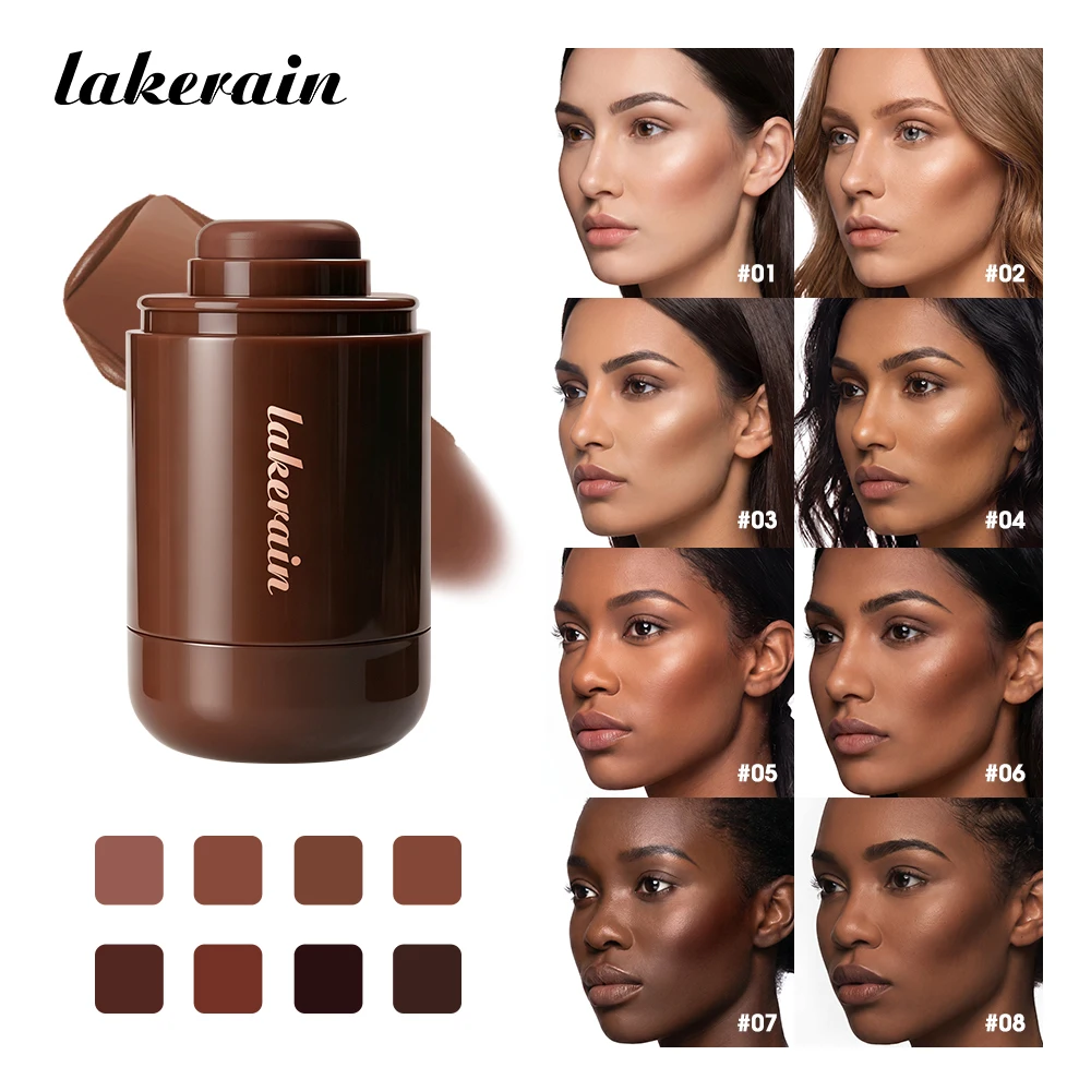 8 Shades Cream Bronze Contour Stick Long Lasting Hydrating Soft Smooth 3D Lightweight Buildable Cheek Sculpt Daily Face Makeup