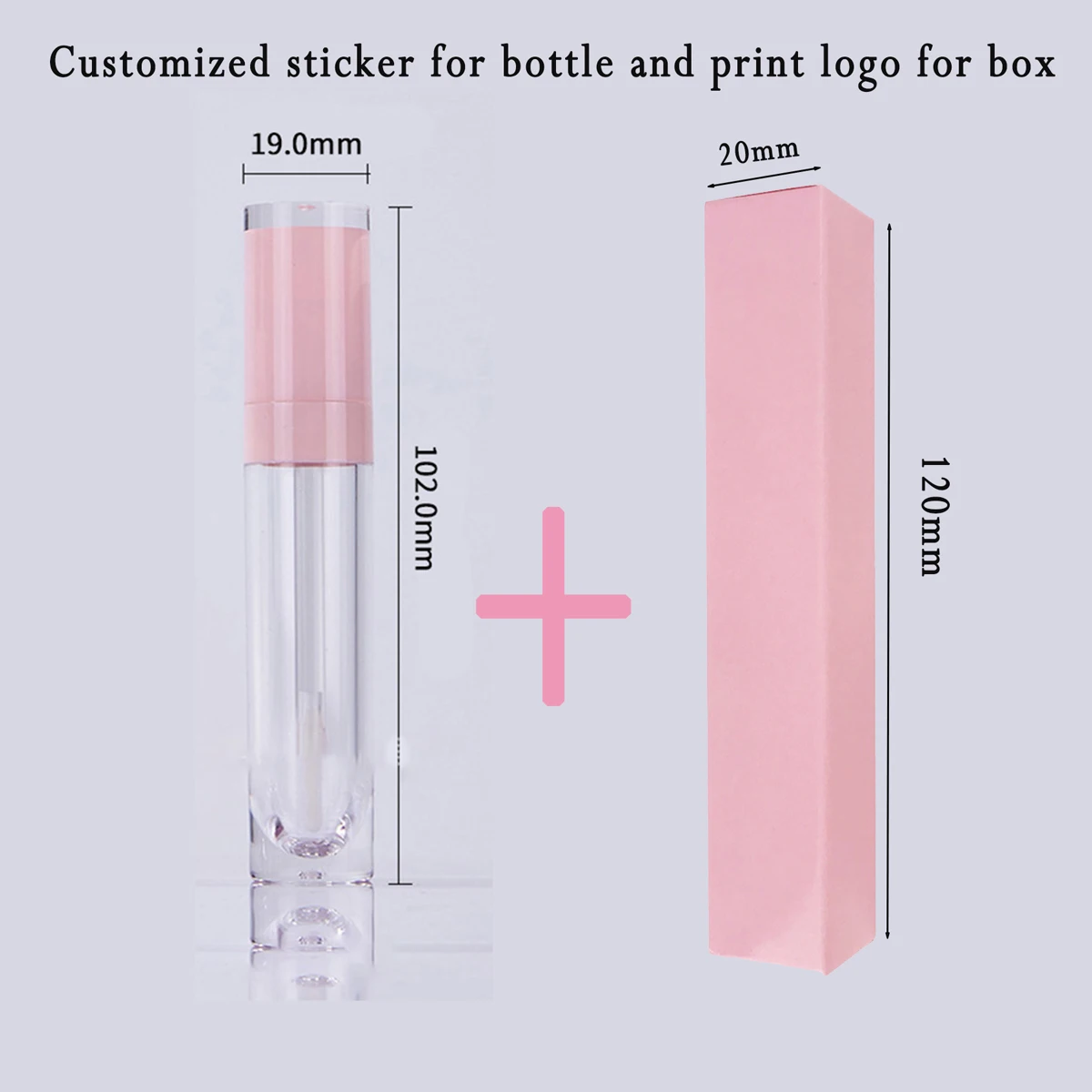 Customize  Lip Gloss /Lipstick Packaging Boxes Kit Logo Lip Gloss Wholesale Lip Tube Bottle Container With Sticker Bulk  Makeup 6
