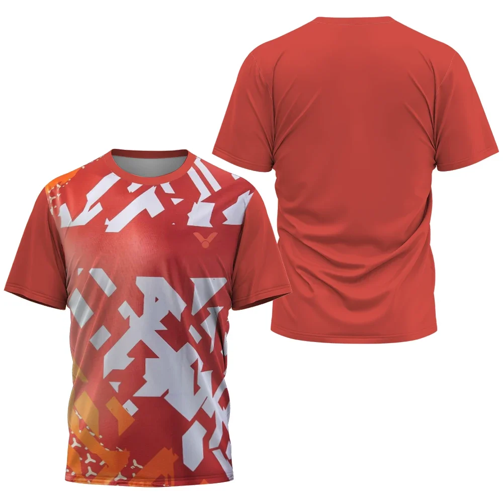 Short Sleeve T Shirt Badminton Uniforms 2025 Breathable Badminton Tennis T-shirt Men's Fashion Sportswear Top Men's Fitness Short Sleeve Outdoor Sportswear Soft and Com